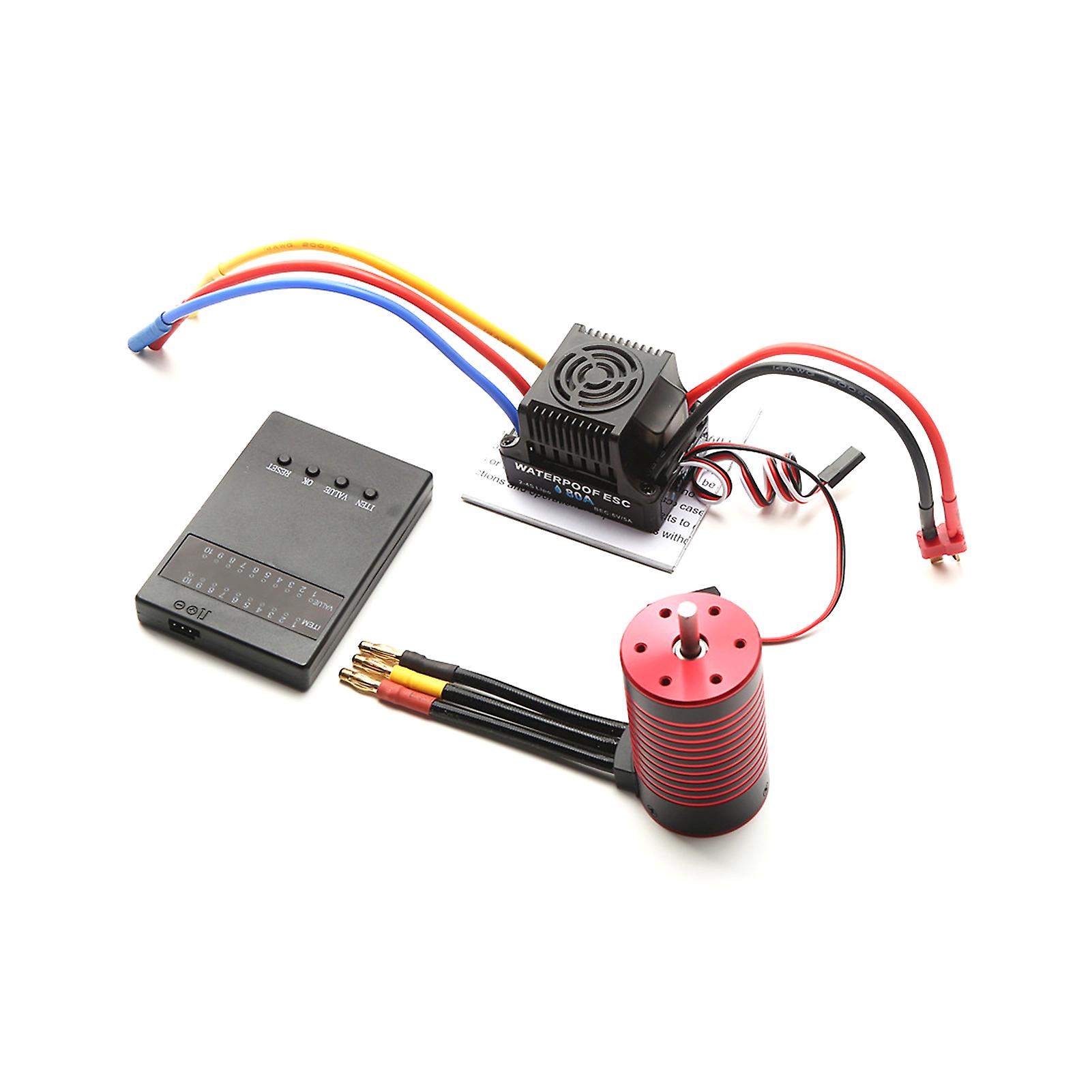 Waterproof 3660 Brushless Motor With 80a Brushless Esc Programming Card