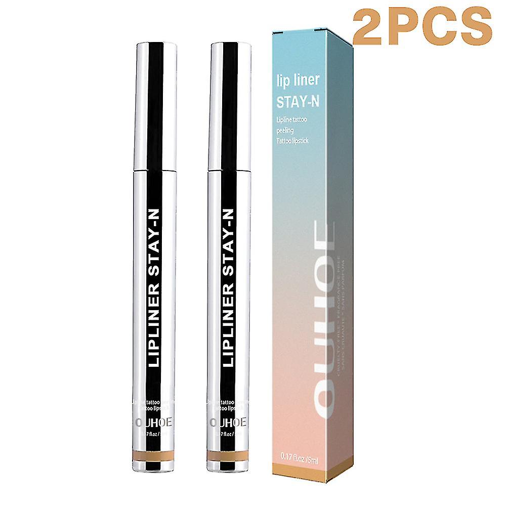1/2pcs Lip Liner Stay In Peel Off Lip Liner Temporary Tattoo Peel Off Lip Stain Raspberry Fruit Extract Nourish Moisturi