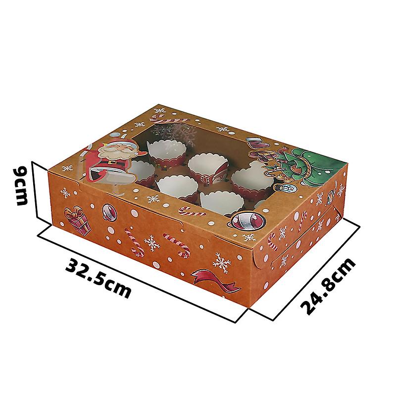 Christmas Gift Wrapping Box With Window Candy Chocolate Biscuit Packaging Boxes