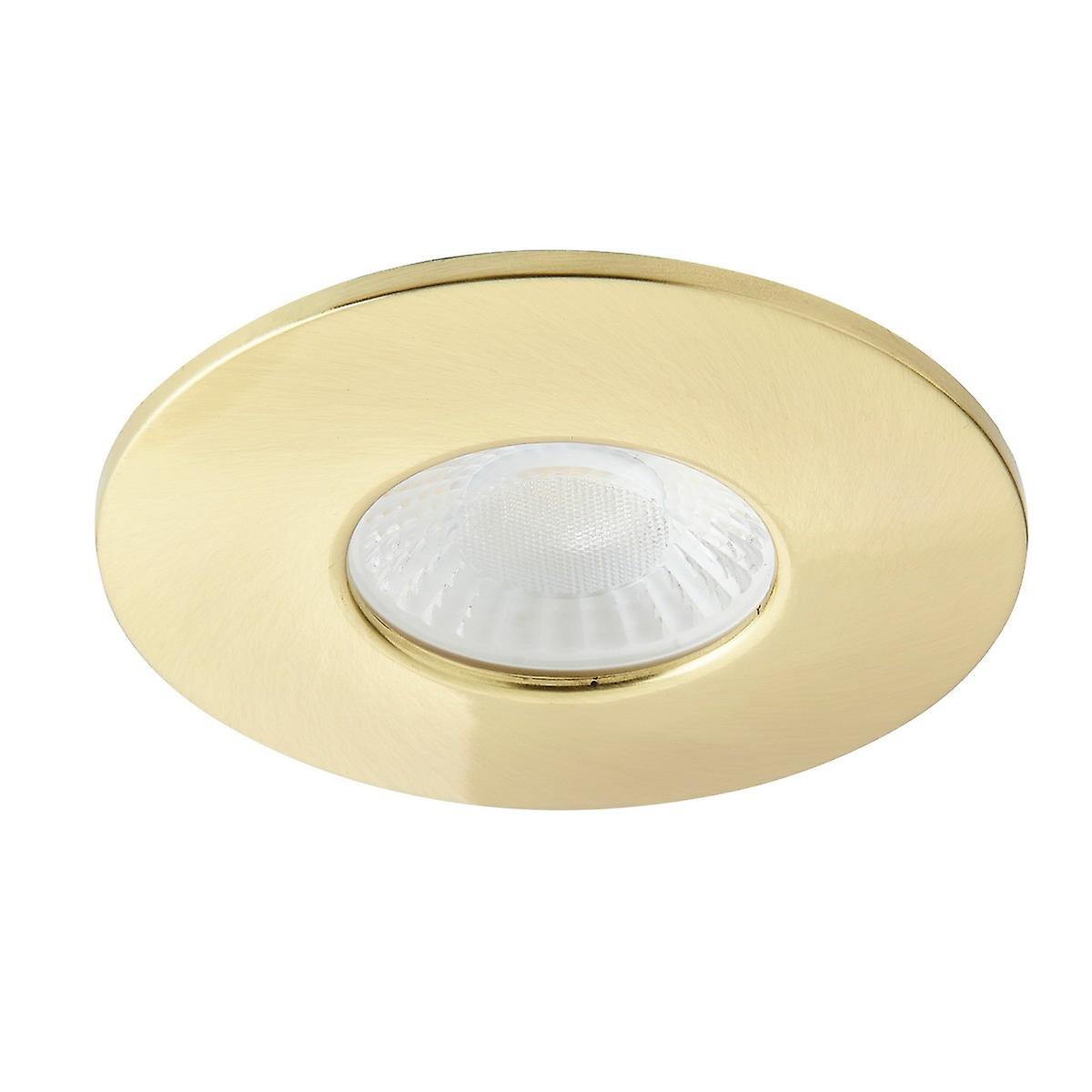 Rhom CCT FireRated LED Recessed Downlight Satin Brass IP65