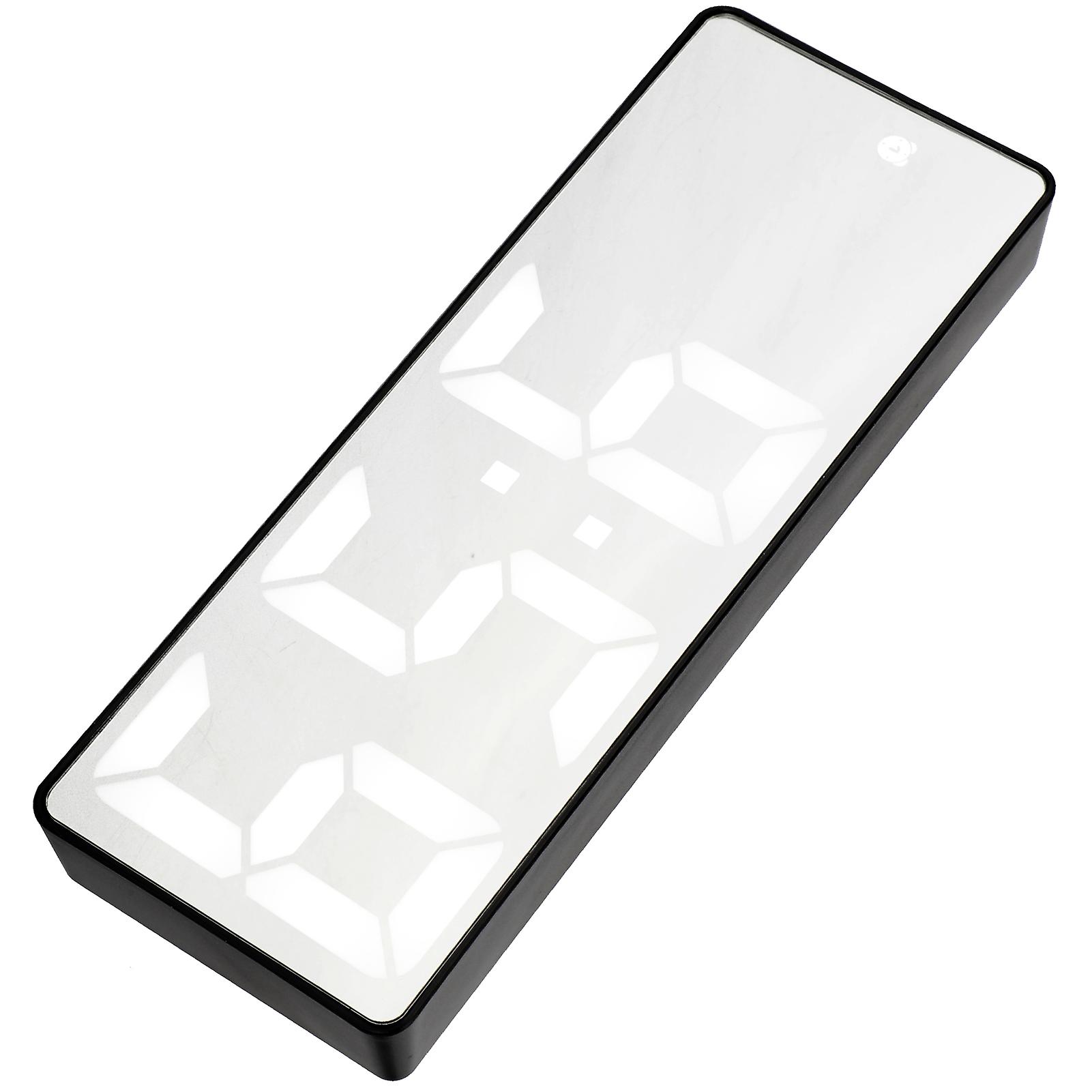 LED Mirror Alarm Clock USB Electronic Digital Table Rechargeable Mirrored Decoration SuppliesRectangular Black Shell Mirror White Lamp