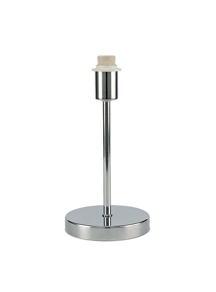 Cedar Round Base Small Table Lamp without Shade, Inline Switch, 1 Light E14 Polished Chrome