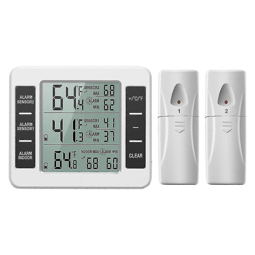 Upgraded Version Refrigerator Thermometer Wireless Digital Freezer