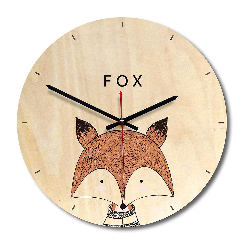 GreenZech Wooden Wall Clock Livingroom Wood Animal Printing Painting Wall Clock Creative Clock Home