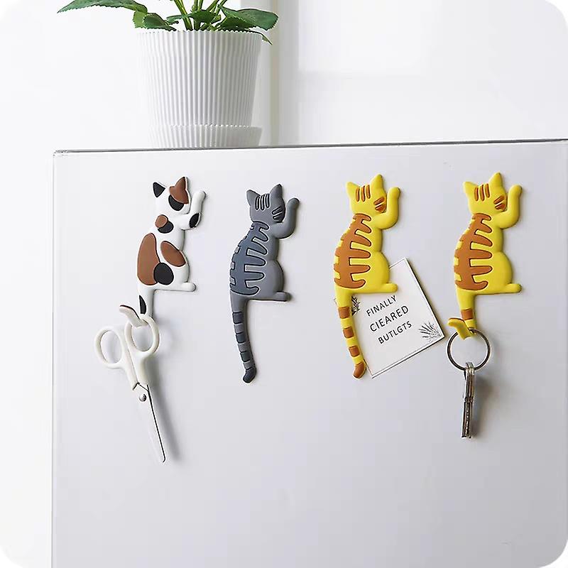 Cat Tail Shape Refrigerator Magnetic Hook, Multifunctional Storage Hook 4pcs