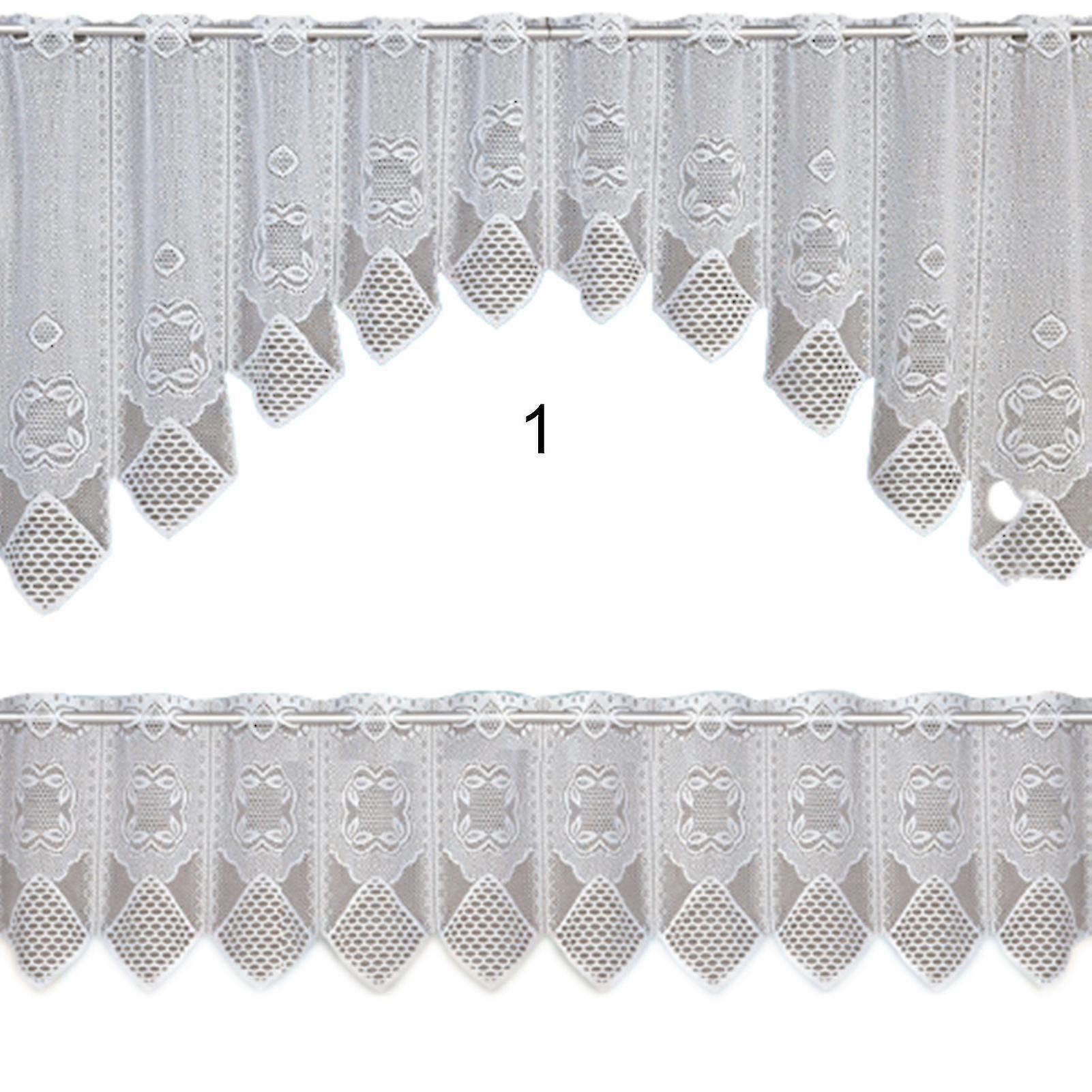 Sinknap 2pcs/set Lace Curtain Translucent Lace Design Vintage Style 2 Tier Cafe Curtain Set For Home