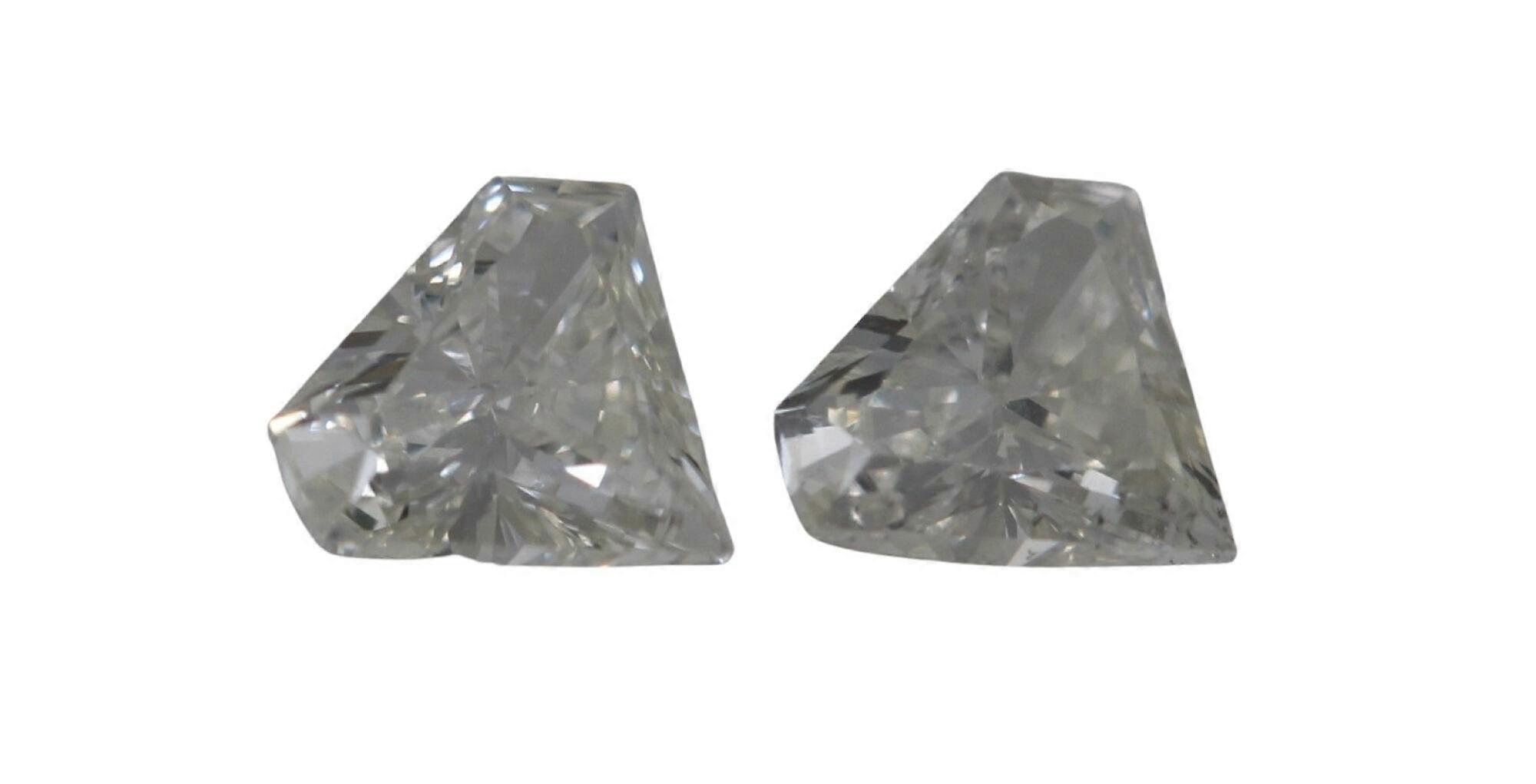 A Pair of Diamond Cut Natural Mined Loose Diamonds (0.48 Ct,J Color,VS2 Clarity)