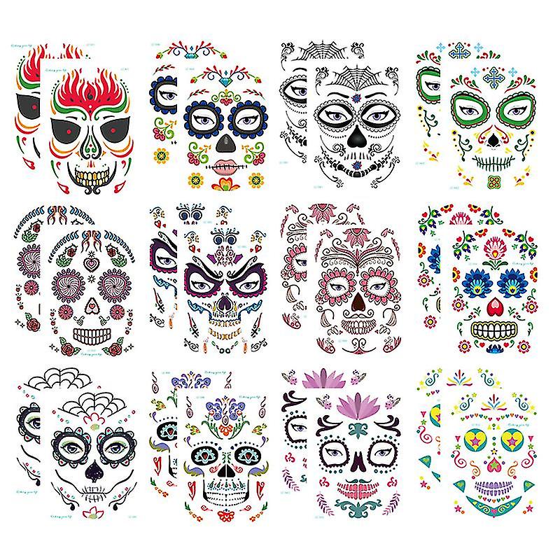 24sheets Waterproof Stickers For Halloween Decorations