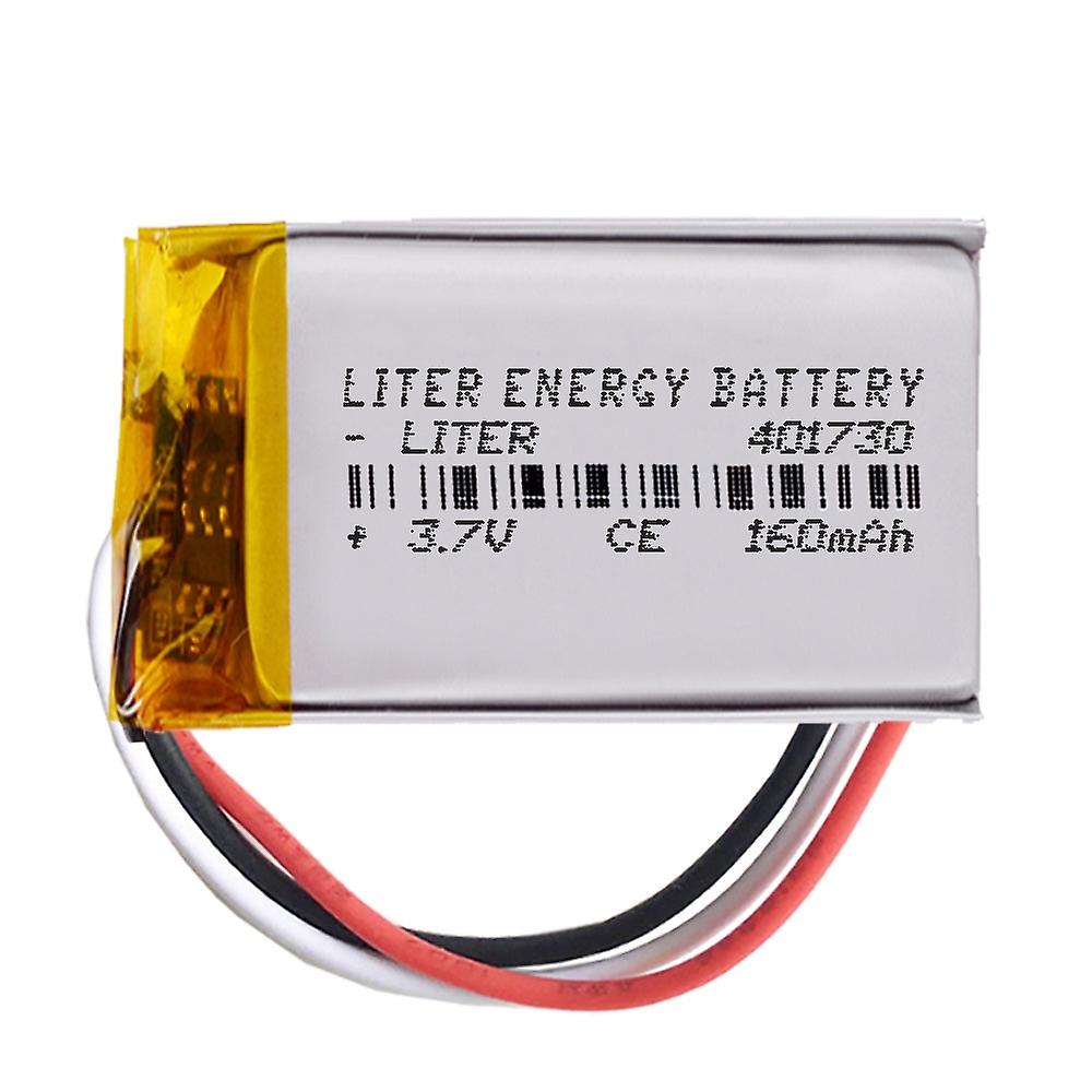 3-leder batteri 401730 LiPo 3.7V 160mAh 0.592Wh 1S 5C Liter Energibatteri Oppladbart med PCM termisk