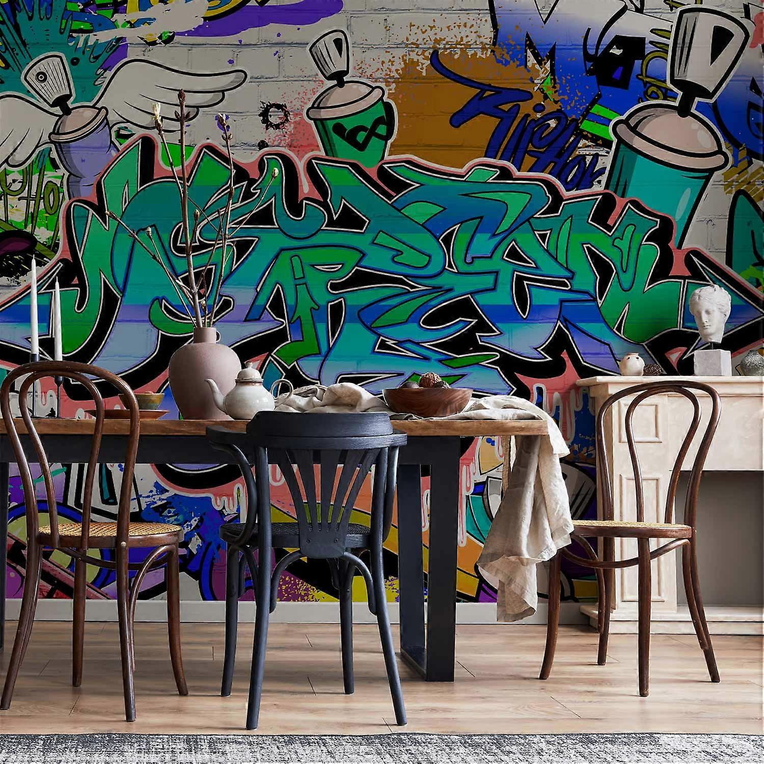 Falfestmény - Graffiti: kék téma