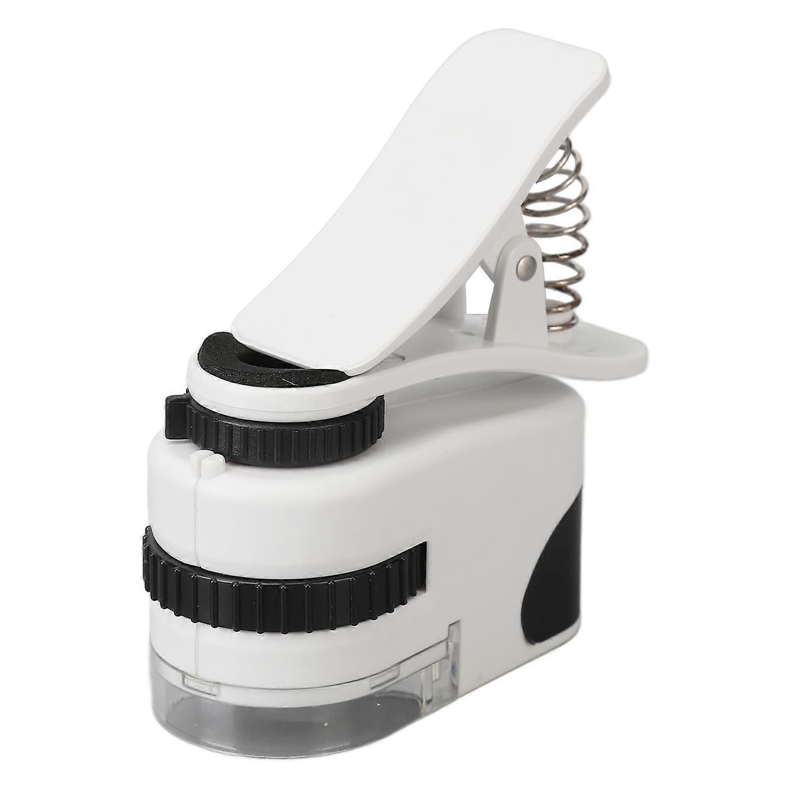 Clip On Type Loupe with LED UV Lighting 50X Zoom Universal Microscopes Jewels Magnifier for Smartphones