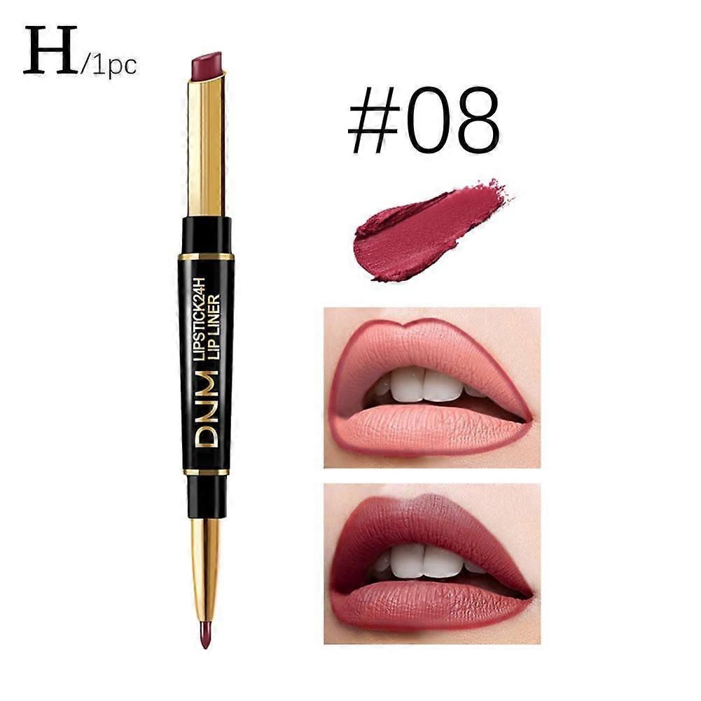 English version 08# pig liver bean paste (H) $DNM double-headed lipstick lip liner pearlescent matte color waterproof lipstick lip pencil