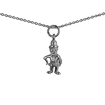 Silver 17x9mm Leprechaun Pendant with a rolo Chain 24 inches