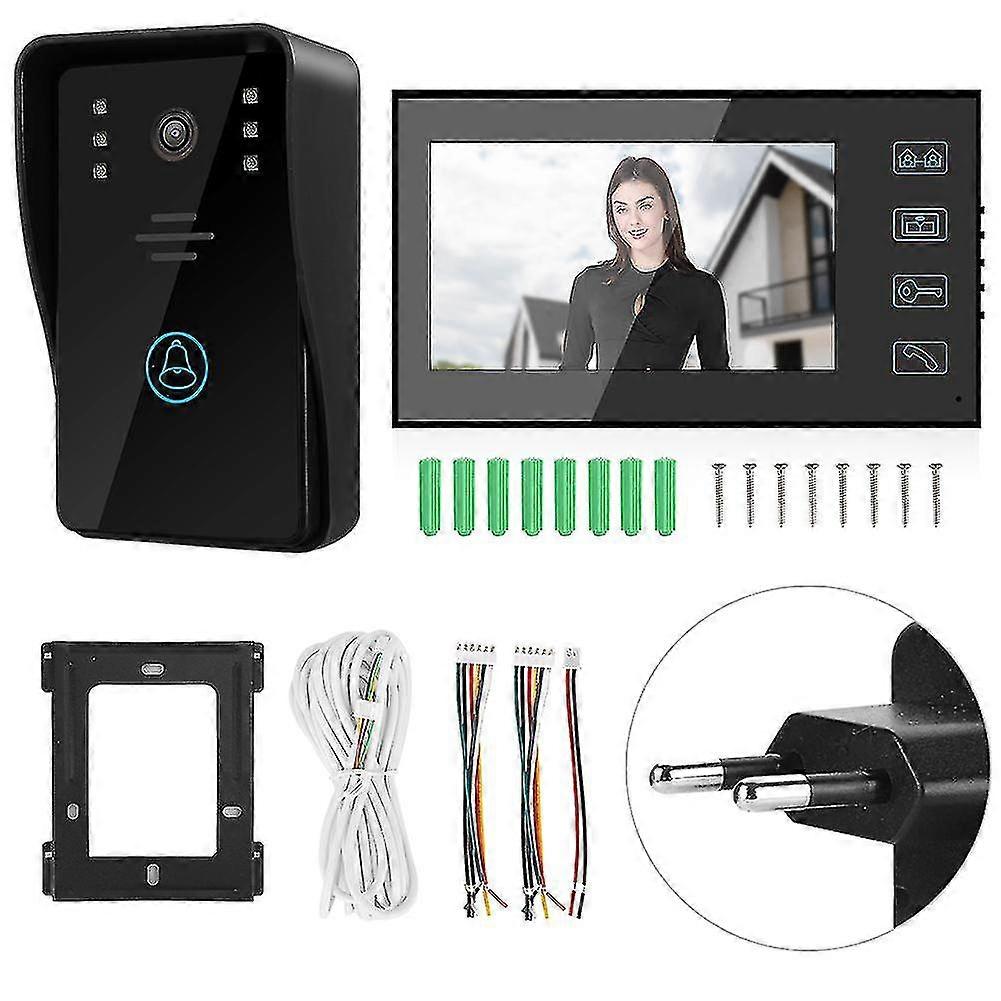7In rainproof night vison high denifition 1000 line video intercom touch doorbell 100-240veu