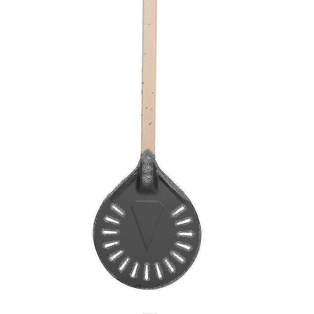 Pizza Virando Pizza Peel Paddle Short Round Pizza Tool Non Slip Punho de Madeira 9 polegadas perfurado