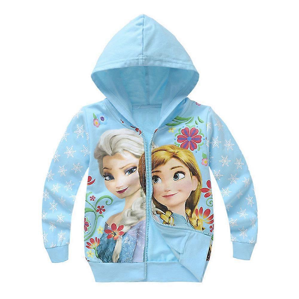 Frozen 3-8 anni Bambini Ragazze Cappotto Felpe con cappuccio Felpe con cerniera Giacca a maniche lunghe Maglione Pullover Top