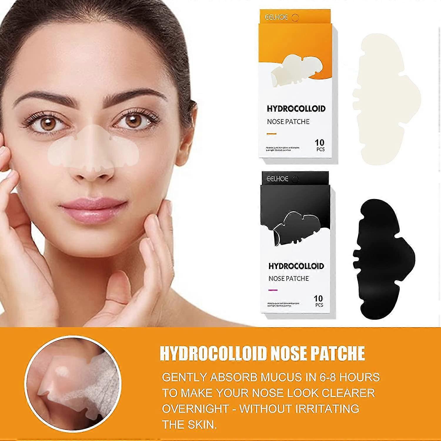 10-40pcs Deep Cleansing Pore Strips Xl Hydrocolloid Patches For Nose Pores Dermatologist-Approved Overnight Pore Strips To Absorb Acne Nose Gunk