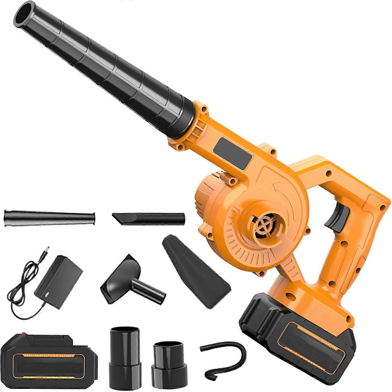 hyvä lehtipuhallin, 21 V: n akkulehtipuhallin akulla ja laturilla, akkupuhallin, puhdistava lumenpoistolehtipuhaltimet puutarhalehdille, hake