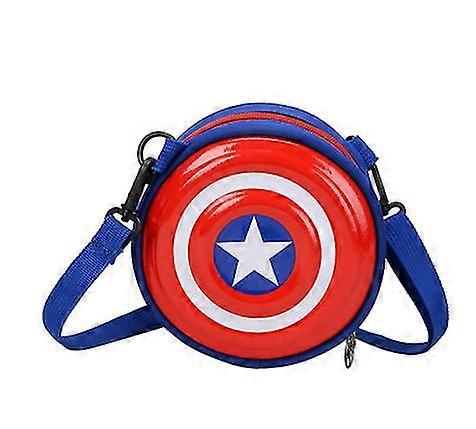 Kids Boys Girls Spiderman Captain America Round Crossbody Shoulder Bag Purse Wallet Messenger