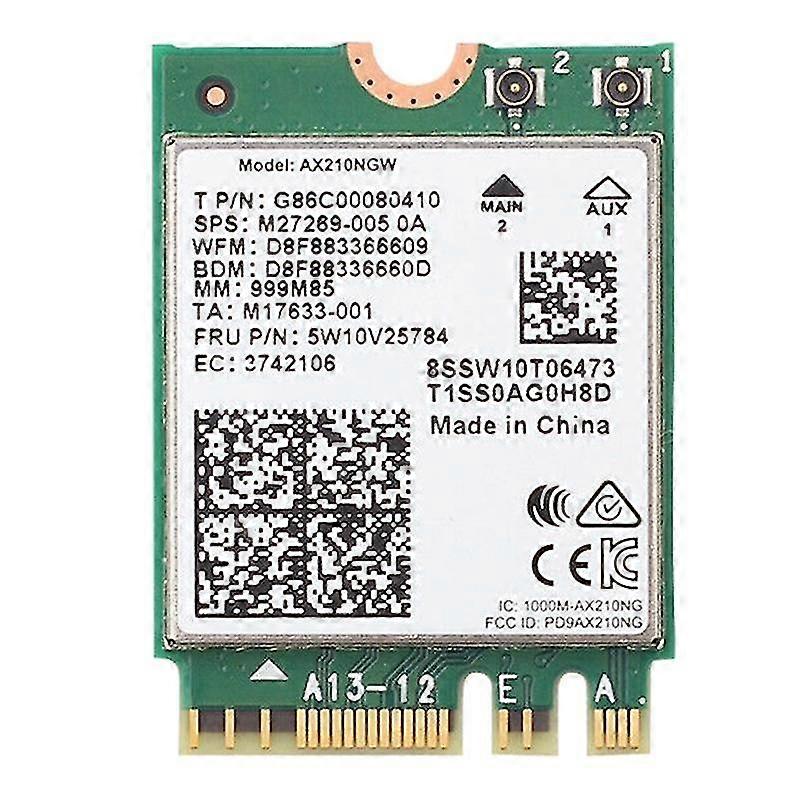 AX210 AX210NGW Network Card M.2 NGFF 2.4Ghz/5G WI-FI 6E 2400Mbps WiFi Card 802.11Ax Bluetooth 5.2 W