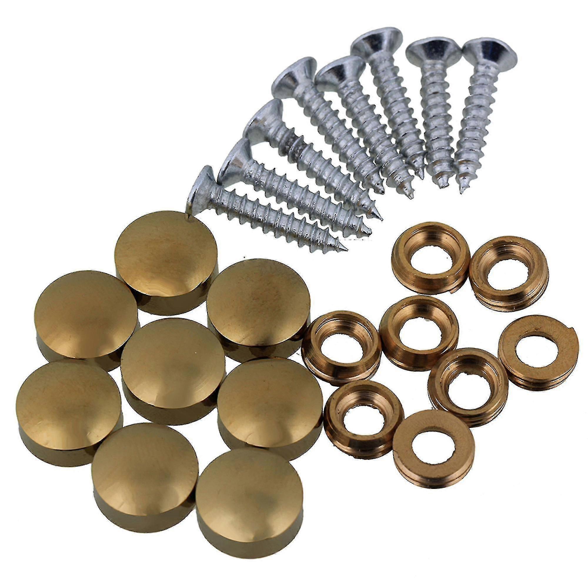 8pcs 10mm Gold Brass Screw Head Mirror Nails