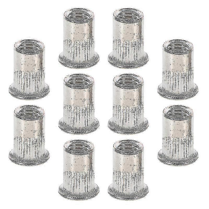 2024 10pcs Rivet Nuts Stainless Steel M10 Flat Head Threaded Insert Rivet Nutsert