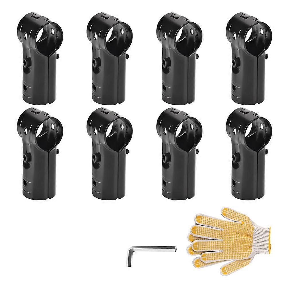 8 Sets 1 Inch T Pipe Clamp,Cold Rolled Steel Connector Chain Link Fence Parts End Rail T Clamp for 1 Inch (25mm) OD Pipe