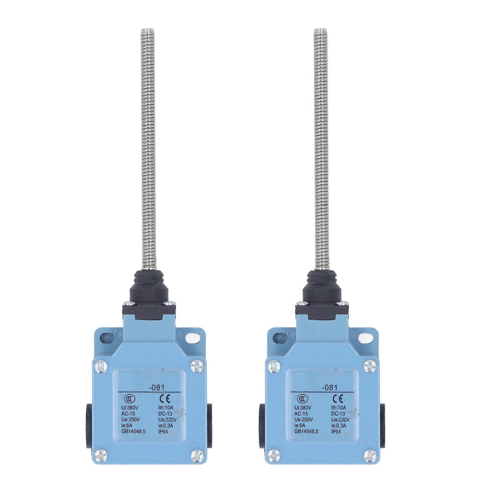 2 Pcs Momentary Limit Switch Flexible Coil Spring Rod Limit Travel Switch for CNC Milling Machine 3D Printer 250V 220V