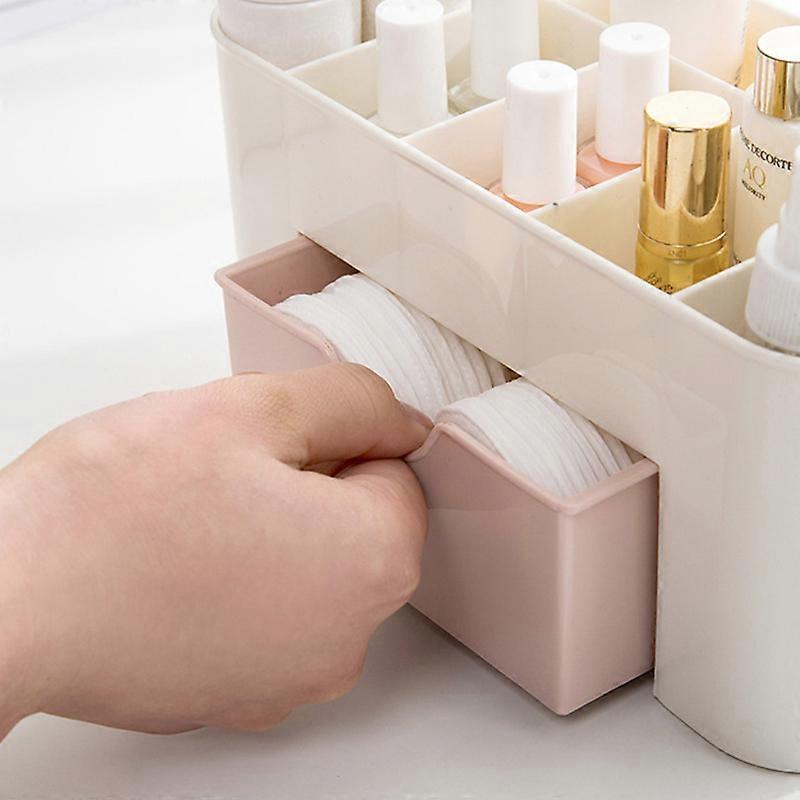 Vanity Drawer Beauty Organizer 6 Compartments with 1 Drawer Cosmetic Storage Box for Home Office Vanities Bathroom Count