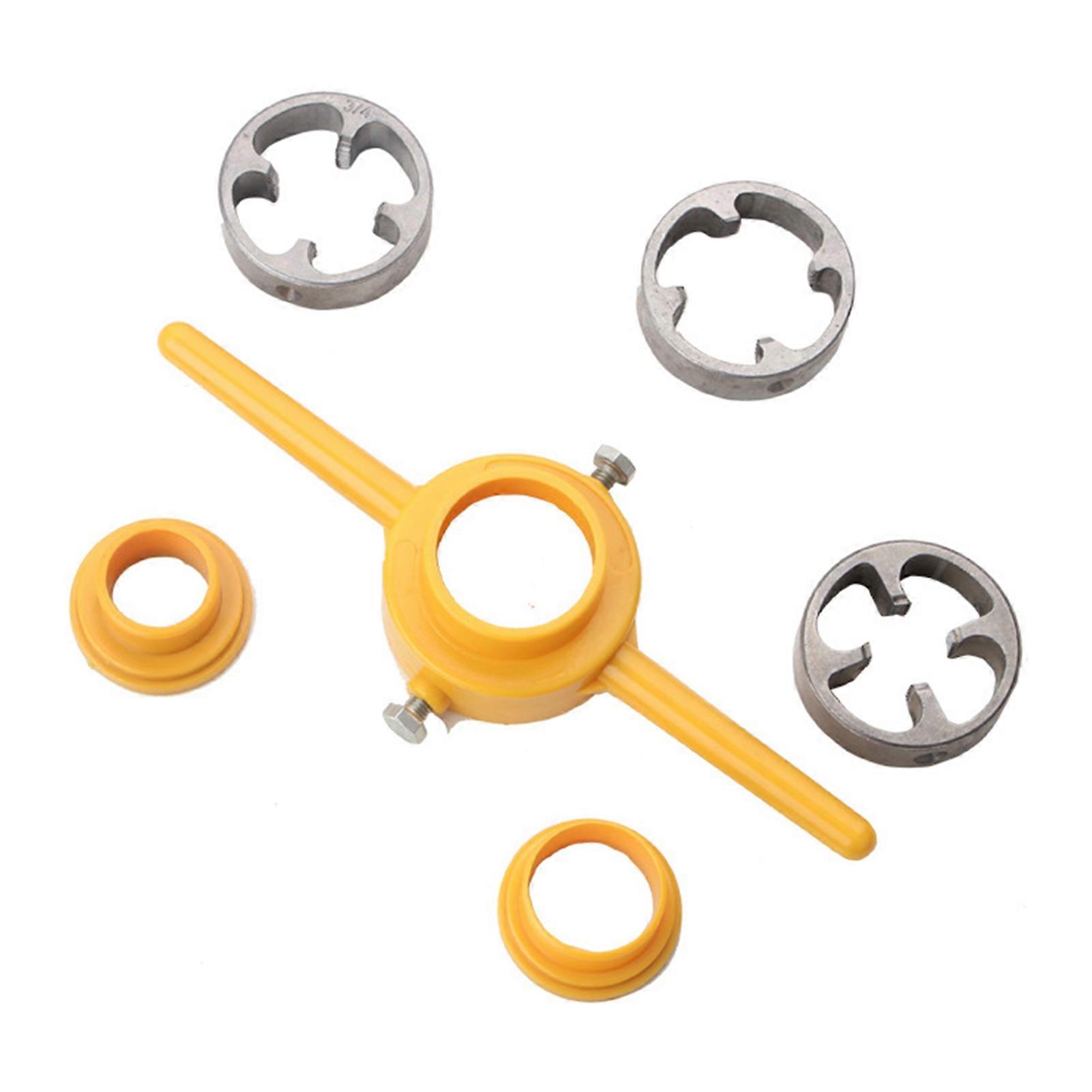 6-Piece Water Pipe Die Tap Wrench Set Manual Water Tube Threading Mold for PVC Plastic Pipe