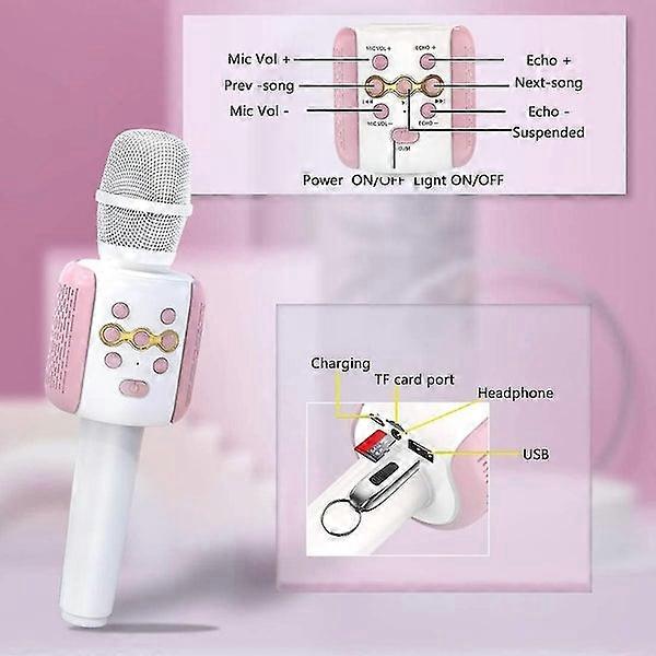 Wireless Bluetooth Karaoke Microphone with LED Light for Kids - Optimized