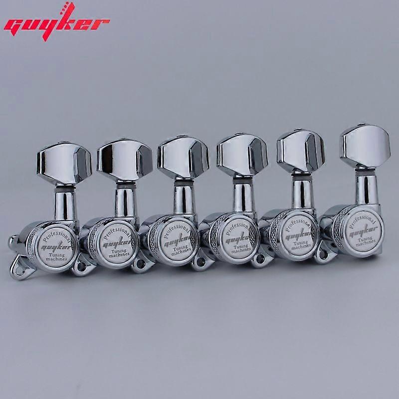 1 Set Chrome Locking Guitar Machine Heads Tuners Gear Ratio 1:18 Made in Korea