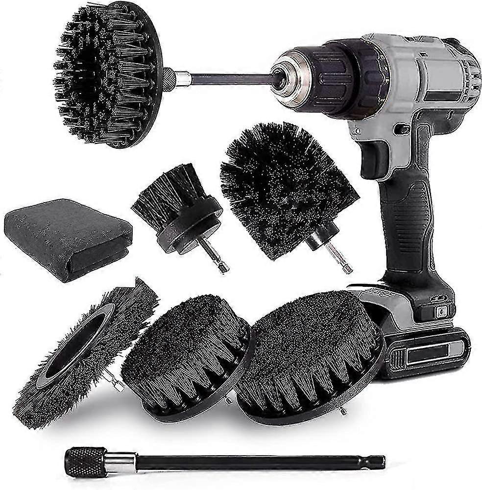 Drill Brush Attachment Set. 8pcs Power Scrubber Cleaning Brush With Extended Long Attachme