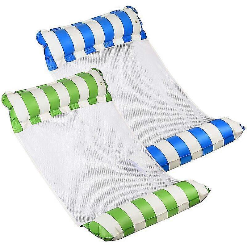 Multi Purpose Floating Inflatable Pool Hammock, Two Pieces 4 In 1 Floating Reclining Float Hammock, Inflatable Water Hammock For Swimming Pool, Blue A