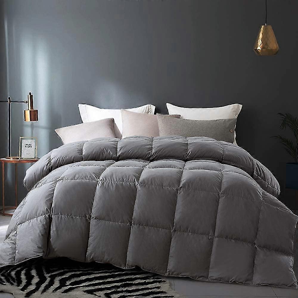 100% Cotton Quilted Down Comforter Grey Goose Duck Down And  Stand-alone Comforter For Winter Extra Warm (6890 Inch)