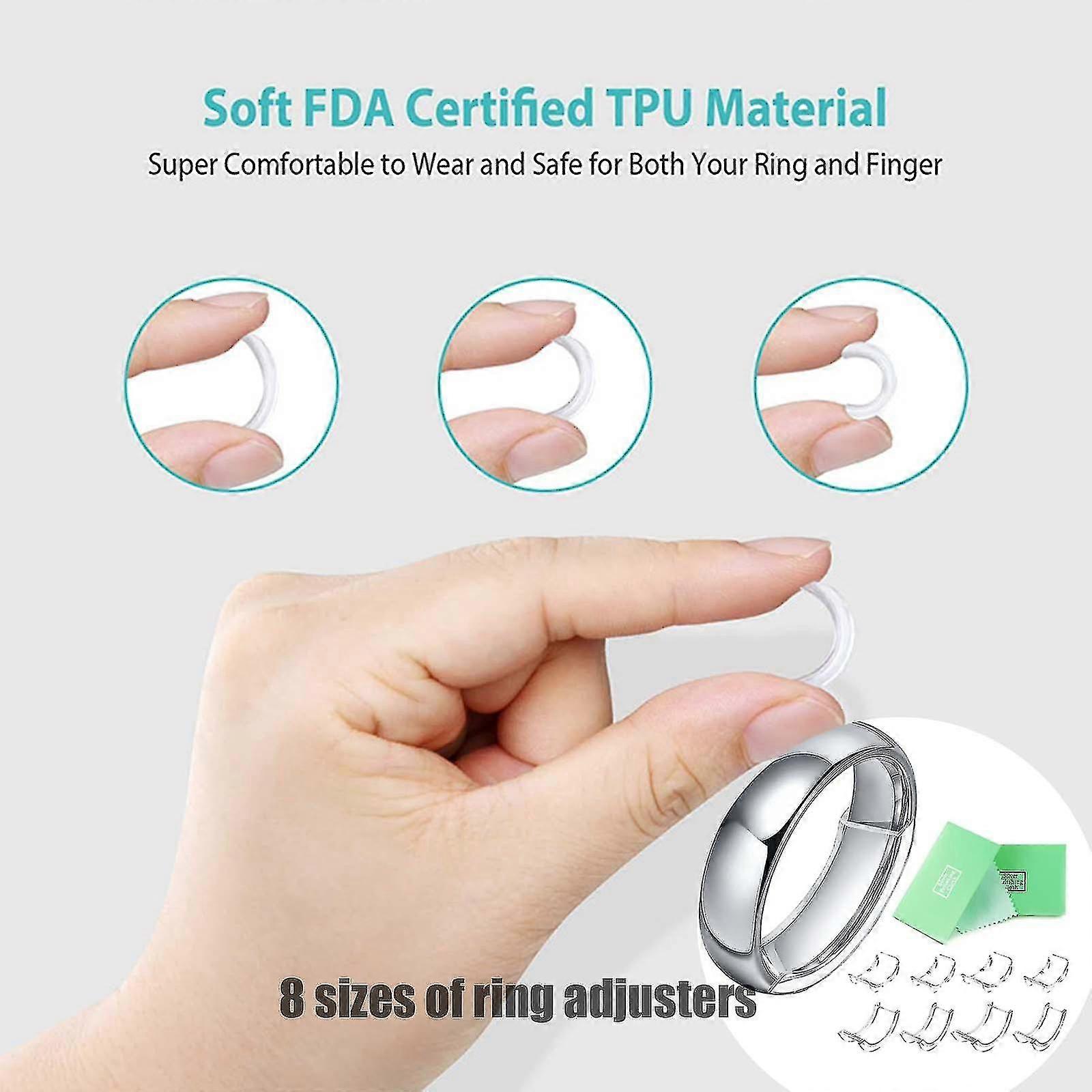 8 Sizes Silicone Invisible Ring Size Reducer Adjuster Ring Sizer Fit Any Rings