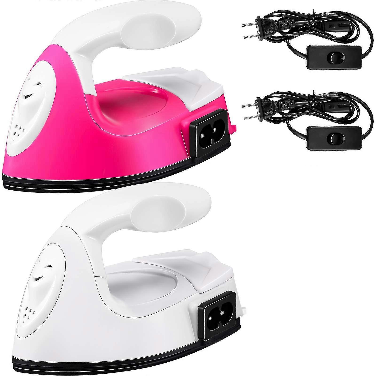 2pcs Us Plug Mini Heat Press Machine Handheld Mini Iron Mini Press Machine For T-shirts Shoes Cloth