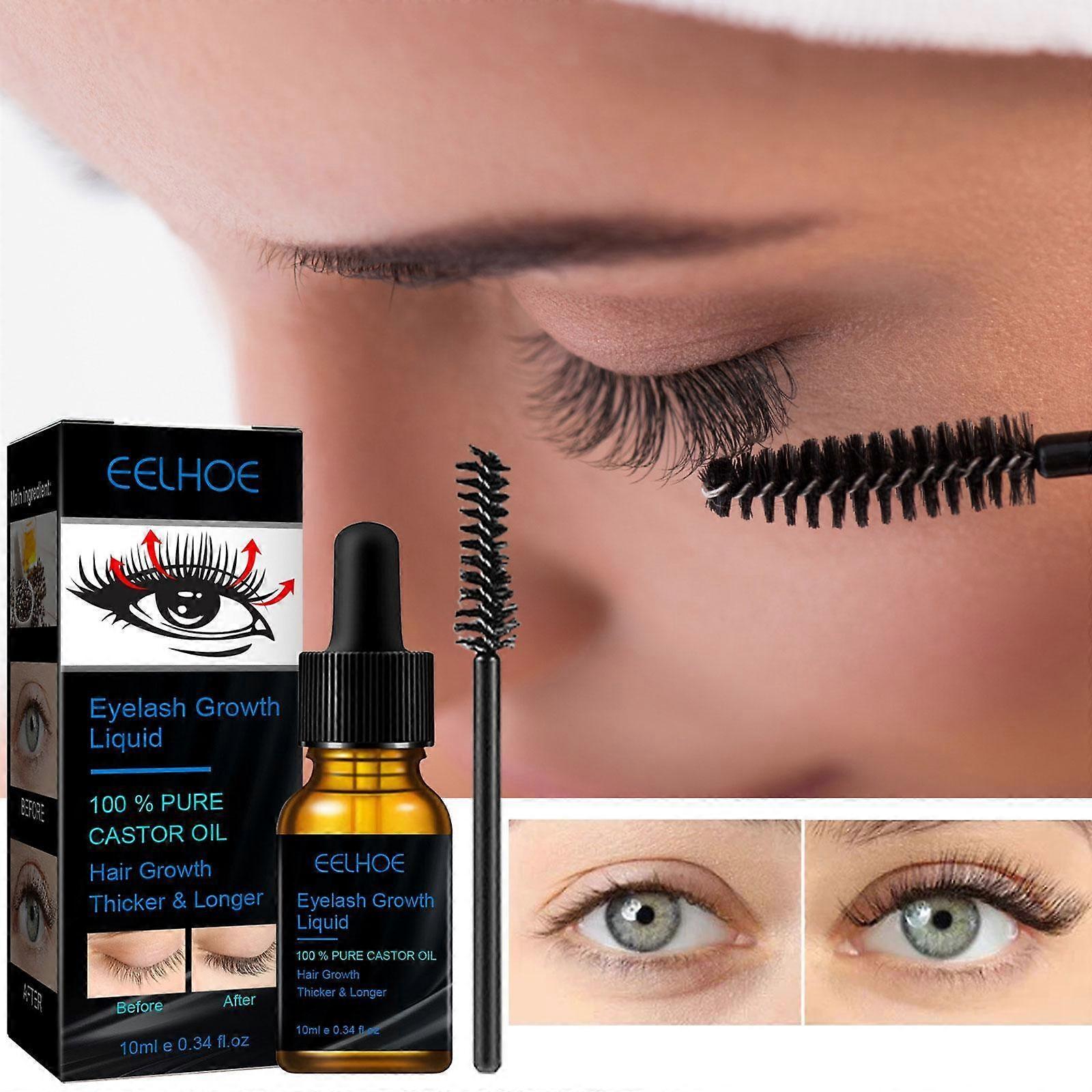 Castor Oil Organic Grows Eyelash Serum Hexane Free Brow Treatment Mascara Tube Size 1