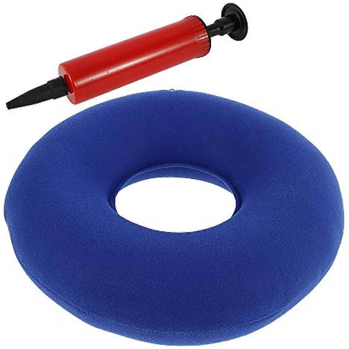 Donut Cushion Inflatable Donut Ring Cushion Ideal Relief for Piles Haemorrhoids Piles Bed Sores Ulcers Prostate Coccyx Tailbone Back Sciatica (Blue)