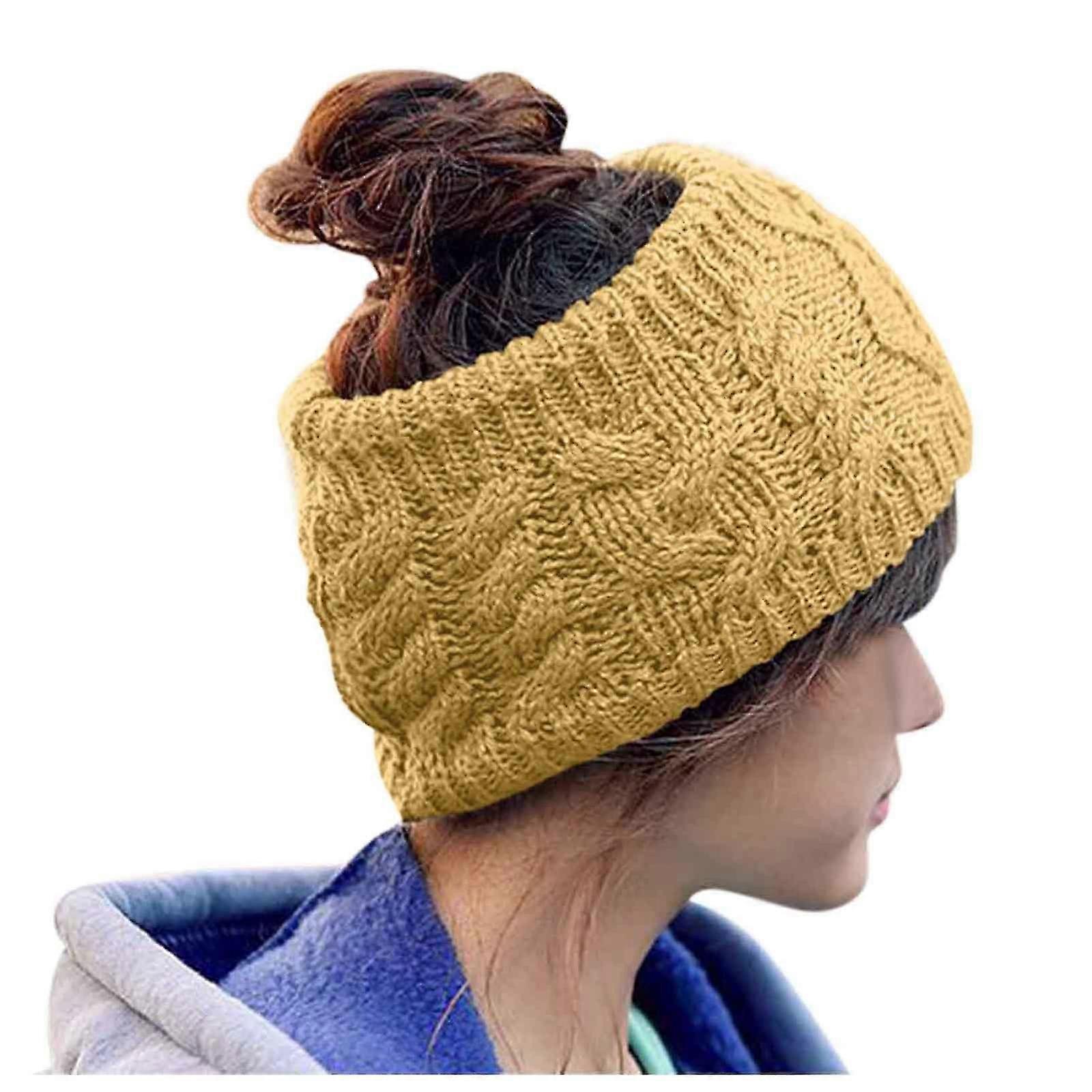Damen Twisted Woolen Stirnband Mode Strickmütze Ski cap