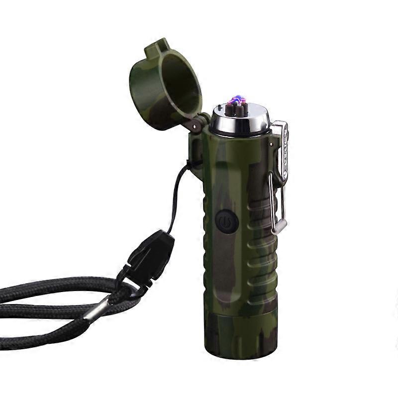 Lighter Waterproof Lighter Double Arc Outdoor Usb Rechargeable Electric Lighter Flashlight