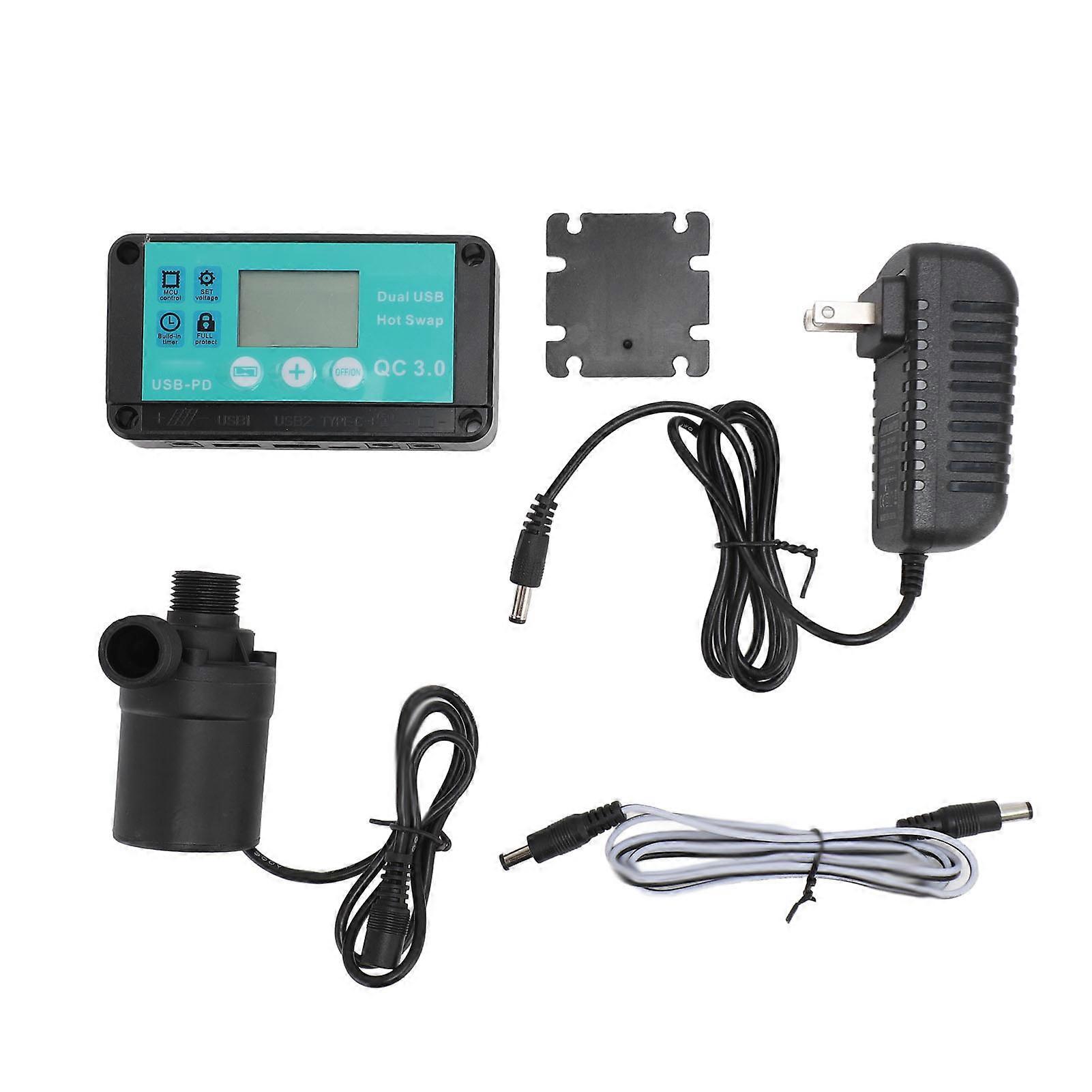 طقم مضخة المياه بالطاقة الشمسية تدفق مضخة مياه توقيت قابل للتعديل لتداول بركة الري الريفية 100?240V قابس الولايات المتحدة