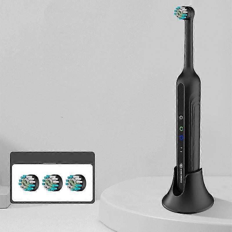 Kit per spazzolare i denti del cane, spazzolino elettrico sonico per cani, rimozione della placca e del tartaro, 3 testine (nere) G