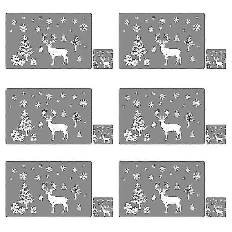 6 set christmas placemats (grey)