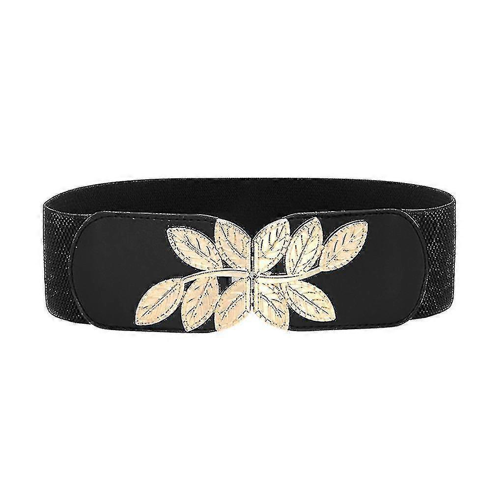 Dammode Vild Bred Midjeband Elastiskt Stretchklänning Midjebälte Spänne Band