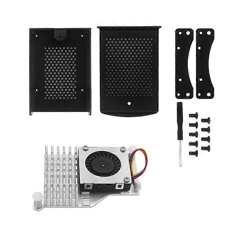Mesh Aluminum Alloy Metal Case with Cooling Fan Heatsink for RPI 5