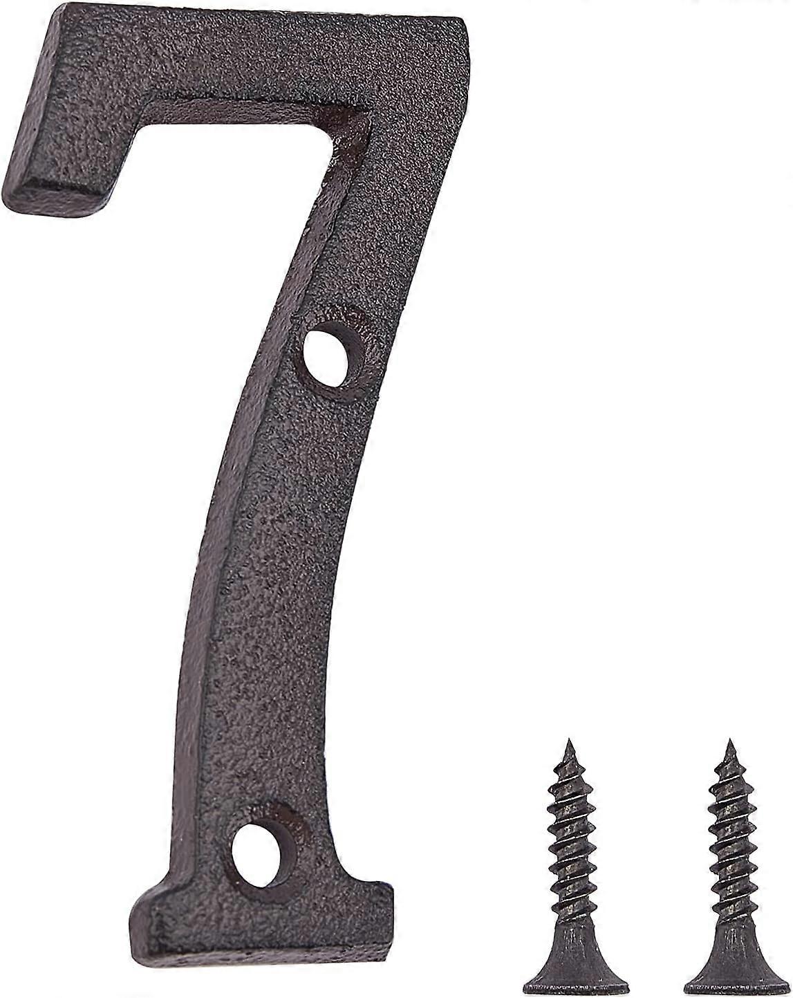 2Pcs 3 Inch Cast Iron House Numbers Metal Home Address Numbers Mailbox Numbers Door Numbers for Outside with Screws Number 7