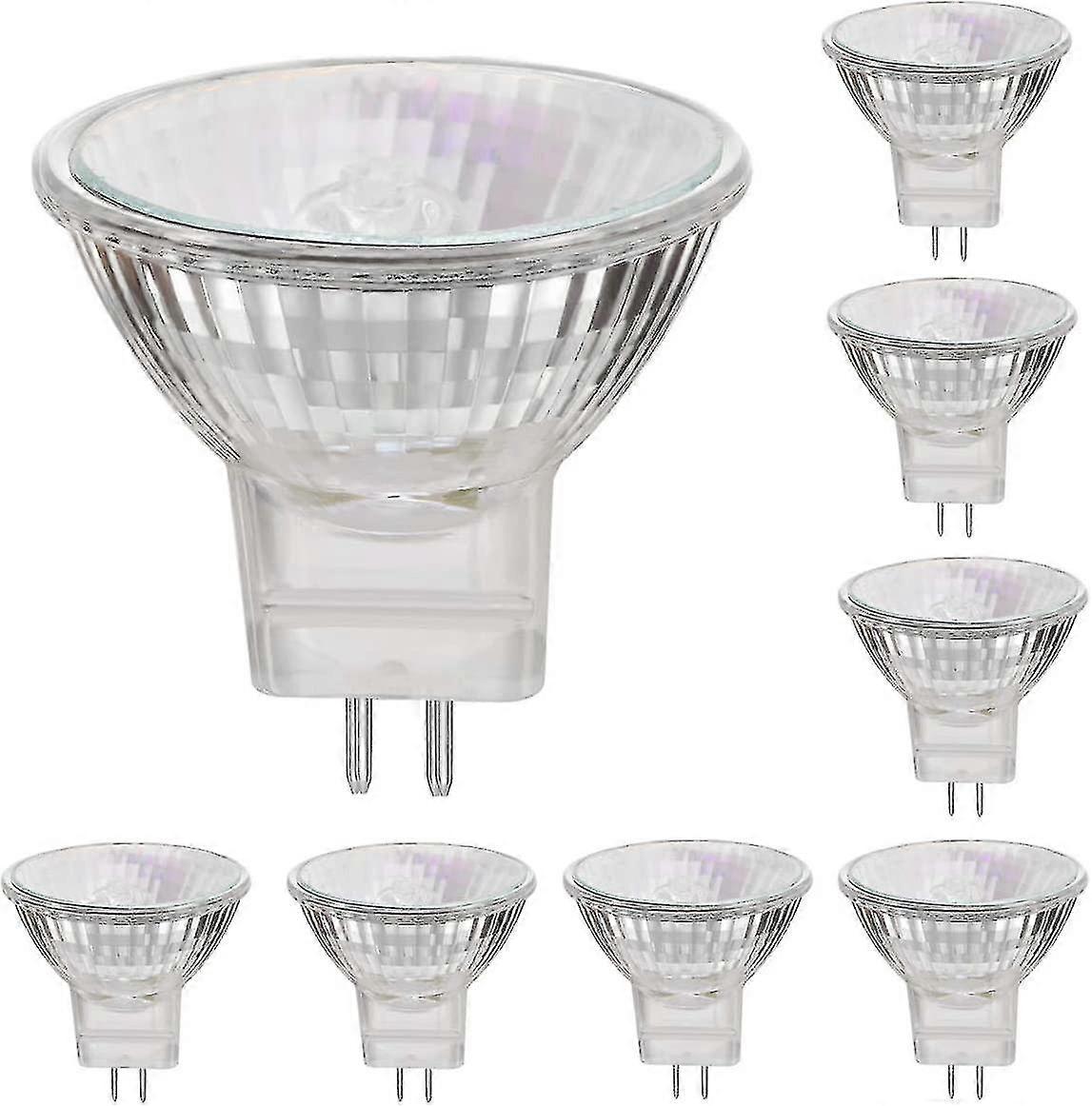 Λάμπες αλογόνου 12v 35w Gu5.3 με βάση σποτ, θερμό λευκό, με δυνατότητα ρύθμισης φωτεινότητας, συσκευασία 8 τεμαχίων