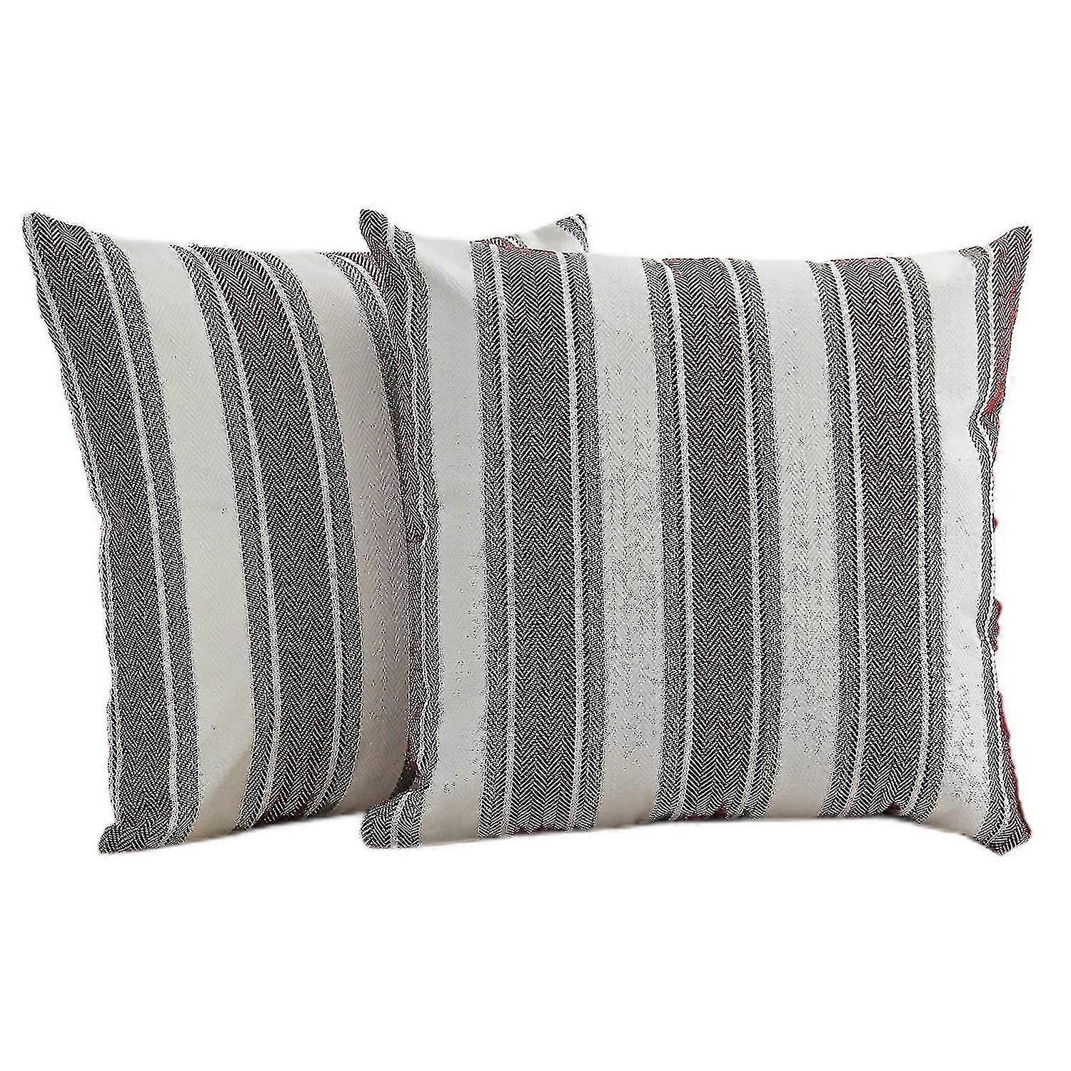 Stripe Throw Pillow Cobre Farmhouse Pillowcases Pack De 2 18 X 18 Polegadas