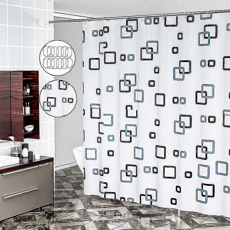 Cortina de ducha, 180 x 200 cm, transparente antimoho lavable para